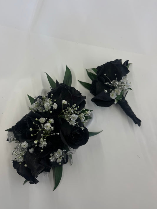 Black Rose Corsage