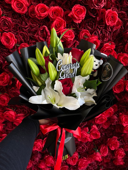 Graduation Rose & Lily Bouquet